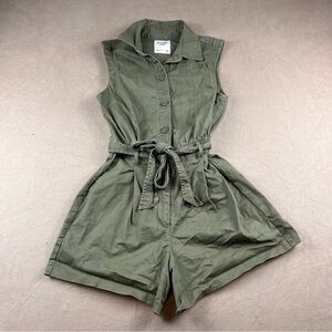 Abercrombie & Fitch Olive Green Sleeveless Utility Romper